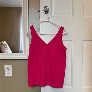 LOFT Fuchsia V-Neck Tank Top